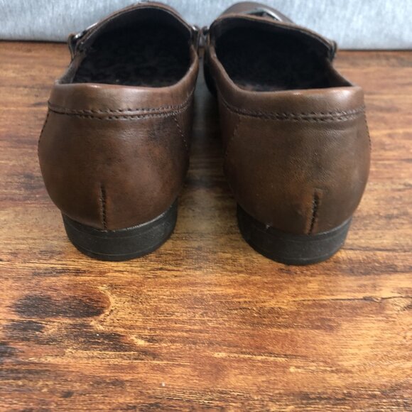 Born Shoes Women's Size 6 M/W Brown Horsebit Leather‎ Loafers Slip On Shoes - Picture 3 of 11